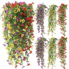 2 ramos de flores decorativas artificiales resistentes a los rayos UV, plantas artificiales adecuadas para decoración del hogar, pasillo, jardín, patio, mesa de comedor, sala de estar, decoración de bodas y fiestas, flores decorativas artificiales, Día de San Valentín, primavera, enredaderas artificiales, enredaderas colgantes artificiales, flores artificiales, decoración de bodas y fiestas con plantas artificiales, Día de San Valentín