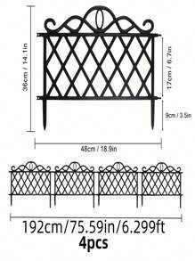 4/10 件耐用塑料装饰花园边界栅栏，可拆卸户外露台植物栅栏，草坪边缘屏障，易于安装