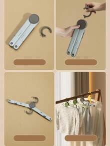 1pc Foldable Clothes Hanger, Portable Travel Drying Rack. Compact Retractable Clothes Hanger, Suitable For Hotel, Dorm And Business Travel. Can Be Stored In Wardrobe. - Multicolor - View 9