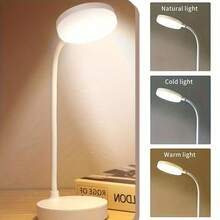 Portable LED Desk Lamp, Tri-Colour Dimming, USB Powered, Polished Finish - Great For Reading And Home Office Use - 3 màu đèn (không bao gồm pin) - Xem 2