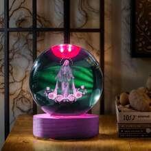 1pc Crystal Ball Decorative Ornament, Featuring The Nativity Of Christ, Jesus, Virgin Mary, And Unicorn. Comes With A USB Base, Available In 6cm Or 8cm Diameter, Making It An Elegant And Luxurious Holiday Gift For Family, Friends It Can Be Used As A Room Decoration, Home Decor, Holiday Gift, Birthday Gift, Scene Decoration, Or Holiday Accessory. Birthday Gifts Graduation