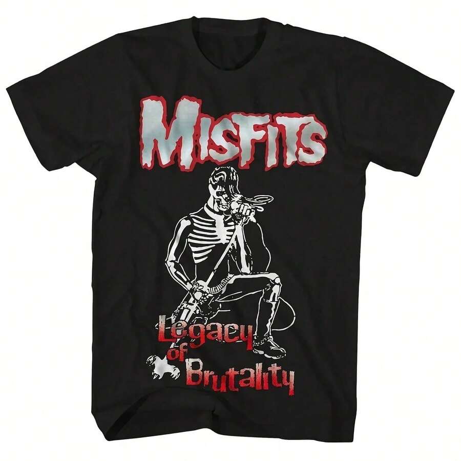 2024 MISFITS T Shirt Y2K Womens Harajuku Gothic Hip Hop Graphic Printing Cotton Round Neck Oversized Tees Short Sleeve Topssuitable For Summer Wear, Paired With Printed Shirts, Ladies' Tops, And Printed Short-Sleeve Shirts. Women's Clothing - màu đen - Xem 1
