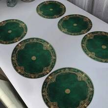 8pcs/6pcs/4pcs/1pc Bohemian Style Round Placemats - With Intricate Floral And Geometric Patterns - 15 Inch, Polyester Linen Printed Placemats, Machine Washable And Hand Washable, Ideal For Restaurant Decor, Party Table Setting, Tabletop Decoration, Vibrant Placemats, Durable Tableware