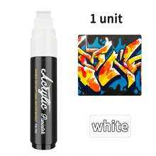 1pc 15mm Wide Tip Permanent Marker Pen, Waterproof & Fade Resistant, Suitable For Rock, Wood, Glass, Tire, Canvas, Ceramic, Fabric, Graffiti, Touch Up Paint, Large Capacity Craft Marker Pen,For School Supplies,Back To School
