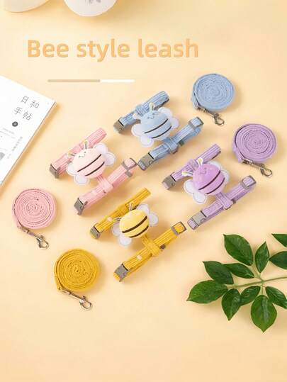 全新卡通蜜蜂图案狗/猫牵引绳，宠物用品