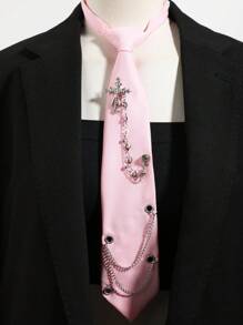 1件男女通用十字架和心形水钻装饰项链吊坠，适合街头、摇滚音乐会、万圣节派对、暗黑主题派对、摄影等场合。 - A - 查看 19