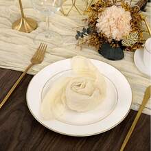 12 Pack Beige Cheesecloth Napkins Fall Thanksgiving Cloth Napkins Set Of 12 Cream Dinner Table Napkins Bulk 21x21 Inches For Thanksgiving Wedding Bridal Shower Baby Shower Xmas Party