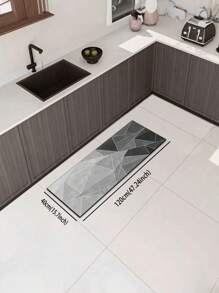 一塊具高端質感和簡單拼接圖案的矽膠泥廚房地墊，輕奢時尚風格，具有緩衝和減輕疲勞的作用。該墊吸水快干，防滑，由簡單矽膠泥和柔軟橡膠製成。適用於廚房、浴室、門廊、洗衣房等場所，可用於室內裝飾。