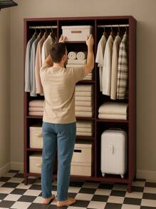 Closet portátil de tela diseño moderno gran capacidad almacenamiento armario organizador ropa plegable portátil resistente armario textil multiuso organizador guardarropa para dormitorio hogar