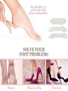 200pcs/2pcs Women's Silicone Heel Pads, Designed To Fit Snugly, Reduce Heels, And Prevent Heel Rubbing. These Heel Pads Are Thickened, Non-Slip, And Wear-Resistant, Making Them Comfortable For Long Periods Of Standing And Walking. Perfect For High Heels And Shoes, For Daily Commuting, Dating, Shopping, Or Holiday Gifts