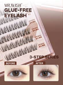 36pcs Glue-Free Animal Series - Double-Pointed Mini Sheep Horn Styled Everyday Cartoon Lashes, MR.WISH False Eyelashes - C - View 3