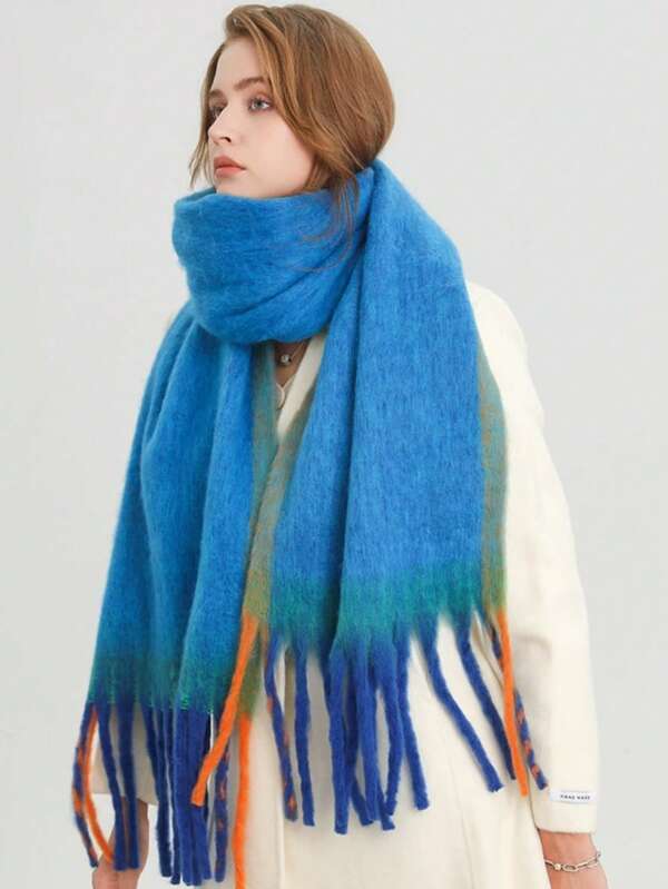 Plaid Scarf For Women, New Korean Version Warm Wrap Shawl, Reversible Faux Cashmere Scarf, Versatile Two-Sided Plaid Shawl/Scarf, Suitable For Daily Use, Gift, Air-Conditioned Room, All Seasons