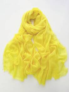 1pc Women Crinkle Hijab Scarf Soft Solid Color Abaya Accessories Head Scarves Plain Turban Shawls And Wraps Headband Winter Fall - Multicolor - View 30