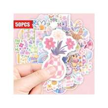 50Pcs Light Waterproof Coated Stickers - Includes Floral, Animal, And Dessert Designs - Perfect For Laptops, Phones, Guitars, Water Bottles, Cars, Tablets, Luggage, And More - Perfect For Parties, Rewards, And Holiday Gifts
