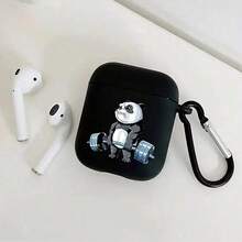 Funda protectora anti-caída para auriculares Bluetooth con diseño de oso de levantamiento de pesas, resistente a arañazos y caídas, adecuada para el estuche de auriculares Bluetooth - Multicolor - Ver 5