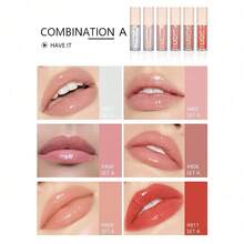 Moisturizing Lipgloss Set 6PCS Smooth Hydrating Lip Gloss Neutral Nude Nourishing Glossy Lipgloss For Women And Girls (Moisturizing, 6PCS Set A) - Multicolor - View 2