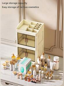 Transparent Drawer Cosmetic Storage Box - Dust-Proof Beauty Storage Box With Removable Lid, Suitable For Men And Women, Bathroom, Bedroom, Salon, Multi-Functional Makeup Organizer