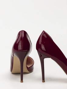 Giày cao gót mũi nhọn khoét lỗ kiểu retro châu Âu & Mỹ gợi cảm dành cho hộp đêm, giày cao gót siêu cao gót cho nữ, thanh lịch. - Màu Đỏ Sâu - Xem 3