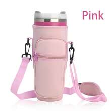 1 套 40 盎司盒子，兼容 运动水壶配件套装、带可调节肩带的氯丁橡胶瓶套袋、双储物袋、杯子移动零钱包、草帽、登山扣、仿珍珠钥匙扣和饰物，适用于旅行户外健身杯配件 - 彩色 - 查看 10