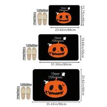 1 Stück Fußmatte mit Kürbis- und Geistermuster, schnelltrocknend, kann von Hand gewaschen, maschinell gewaschen oder chemisch gereinigt werden, saugfähiger Teppich geeignet für Heim, Schlafzimmer, Badezimmer, Küche und Esszimmer Dekoration, gut für Party, Weihnachten, Halloween, Feiertage, Innen- und Außenbereich, Hof Dekoration