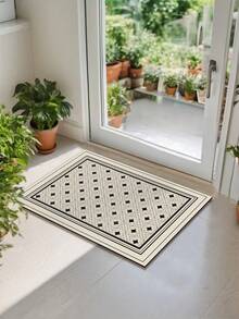1pc High-End Minimalist Line Pattern Silicone Kitchen Mat, Cushioned Anti-Fatigue Kitchen Rug, Absorbent Non-Slip Kitchen Floor Mat & Carpet, Suitable For Kitchen, Bathroom, Entry, Laundry Room - Multicolor - View 6