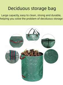 1pc Reusable Yard Waste Bag With Handle, Sturdy And Durable, Garden Trash Leaf Container, Suitable For Garden Waste Cleaning, Plant Trimming And Maintenance, Outdoor Use - Multicolor - View 7
