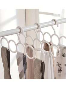 1pc 5-Slot Scarf Hanger - Multipurpose Plastic Organizer For Ties, Scarves And Shawls, Space Saving Closet Accessory, 12.79" X 6.1", Perfect Gift For Coworkers, Friends And Family - Multicolor - View 8