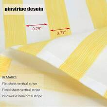 Best Season 4 Piece Bed Sheet Set - Full Size - Soft Microfiber Bedding Sheet Set, Deep Pocket, Stain, Fade & Wrinkle Resistant (Plaid Black & White), Luxury Comfortable - Stripe Yellow - 查看 3