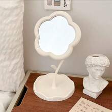 Portable Tabletop Makeup Mirror Flower 30cm In Glass - CÁ TRẮNG LỚN - Xem 2