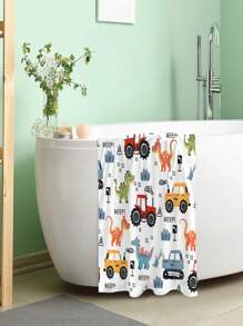 1 件儿童沙滩巾卡通恐龙和拖拉机碰撞沙滩巾采用涤纶材料制成，带有数码印花图案，吸水速干，适合在海滩玩耍，适合男孩、女孩和青少年日常使用 - 彩色 - 查看 4