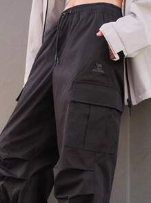 CAMEL CROWN 户外软壳裤、阔腿连体裤、防水徒步裤、休闲伞兵裤 - 幻影黑 - 查看 2