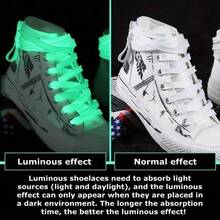 3/6 Pairs Of Night Light Shoelaces, Green/White,Lightweight, Suitable For Low Cut Canvas Shoes, Sports Shoes, Casual Shoes, Unisex,Outdoor Cycling And Running - Xanh lá cây-6 cặp - Xem 6