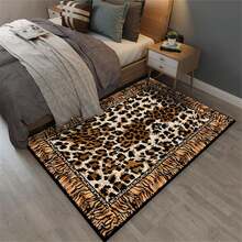 1pc Pink Leopard Area Rugs, Cute Animal Print Soft Low Pile Rug For S Room And Dorm, Non-Slip Backing, Machine Washable, Bohemian Decor,Non-Slip Low Pile Flannel Decor Rugs, Machine Washable Indoor Rug With Black Binding Rug, Suitable For Dining Room, Bedroom Home Office Laundry Kitchen(31*20in/16*48in/18*60in/84*60in) - Color -4 - 查看 1