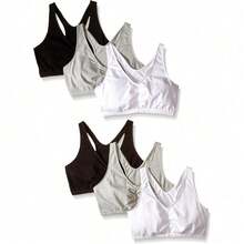 Women's Adjustable Shirred Front Racerback Sports Bra, Multi Pack Options