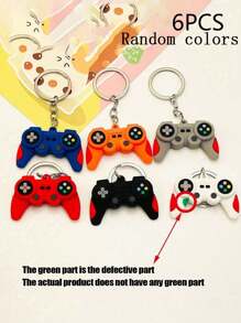 6 peças/1 peça Chaveiro de Controle de Jogo de Silicone Colorido e Cartoon, Adequado para Meninos e Meninas, Decoração de Chave de Carro/Bagagem, Ótimo como Presente de Pingente para Colegas de Classe e Amigos, Cor Aleatória