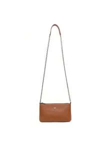 Vittal Clutch Annelise Women's Bag In Genuine Leather Black With Chain Strap - Lạc đà - Xem 1