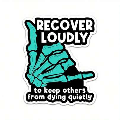 2pcs Get Well Out Loud To Prevent Others From Quietly Dying Stickers Addiction Recovery Awareness Stickers Cyan Ribbon Addiction Recovery Gifts, Laptop Stickers, Car Stickers, Helmet Stickers, Wall Decor Stickers, Etc - Christmas
