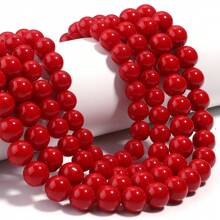1pc Red Imitation Agate Beaded Strand, 4/6/8/10/12mm Beads
