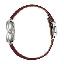 CITIZEN 100 Meters Waterproof Mechanical Movement Leather Strap Japanese And Korean Watch 28mm Women's Watch Purple Dial PR1021-15X