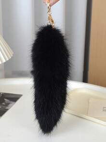 1 件时尚仿狐狸尾巴钥匙扣，蓬松毛茸茸尾巴钥匙扣吊坠，女士包包钥匙扣配件，创意活动，适合日常使用，适合朋友圣诞礼物创意包包挂绳带身份证夹汽车配件包包挂饰 - 彩色 - 查看 8