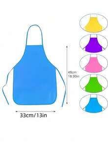 Set Celemek Lukis Warna-warni 6/12pcs - Celemek Seni Non-Woven Tahan Air, Bernapas & Tahan Noda untuk Kelas, Kerajinan & Pesta, Perlengkapan Sekolah, Kembali ke Sekolah - MultiWarna - View 3