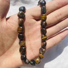 1PC(30-40pcs)Natural Gem Tumble Stone Crystal Bracelet Amethyst Citrine Clear Quartz Green Aventurine Rose Quartz Moonstone Asymmetric Stretch Beads Nuggets Quartz Bracelets Bangles Crystal Wristband For DIY