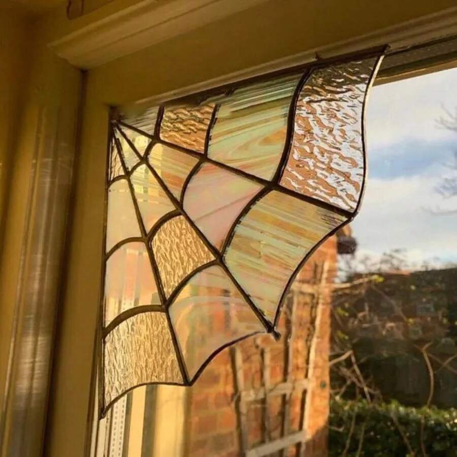 Neuer alternativer Feiertags-Spinnennetz-farbiger Fensteranhänger Halloween-Spinnennetz-Türdekoration im pastoralen Stil - Farbe C - Übersicht 1