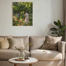 成人 DIY 数字油画丙烯颜料套装，40*50 厘米，含颜料和画笔，适合缓解压力、数字油画、手工绘画、花园女孩设计、房间装饰墙艺术、初学者绘画、送给朋友的完美生日礼物（无框） - 紅色 - 查看 5