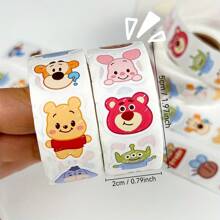 500 Stück Toy Story Aufkleber Rolle - Runde halbglänzende Aufkleber mit Woody & Buzz Lightyear, perfekt für Tagebücher, Scrapbooks, Basteleien und Mehrfachverwendung (Kunststoff, Papier, etc.)