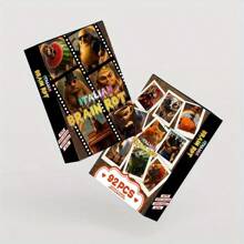 Zestawy kart Brain Rot (1 szt. – 92 szt.), 60 kart i 32 naklejki, Tung Tung Sahur, Tralalero Tralala i Schimpansinni Bananini, Drewniane karty kolekcjonerskie z patyczakami i rekinami, Prezenty urodzinowe dla fanów i przyjaciół