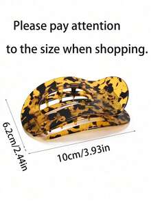 1个扁平圆形发爪夹，醋酸纤维材质，适用于半扎发、丸子头等发型，发饰，发夹，发卡，学习用品，头部饰品，发卡 - 彩色 - 查看 2