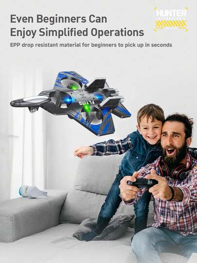 New CZ01 Electric Remote Control Fighter Jet Available In Camo Blue & Camo Red | 3.7V/500mAh Battery | 2.4GHz One-Key /Landing/Roll/Orbit – Easy For Beginners Perfect Multirotor Quadcopter Toy For Indoor/Outdoor/Party Fun & Races Enhances Hand-Eye Coordination | Great Parent-Child Interactive Toy Foam RC Plane | Ideal Birthday/Christmas/Halloween Gift For Boys & Girls