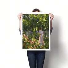 成人 DIY 数字油画丙烯颜料套装，40*50 厘米，含颜料和画笔，适合缓解压力、数字油画、手工绘画、花园女孩设计、房间装饰墙艺术、初学者绘画、送给朋友的完美生日礼物（无框） - 紅色 - 查看 3