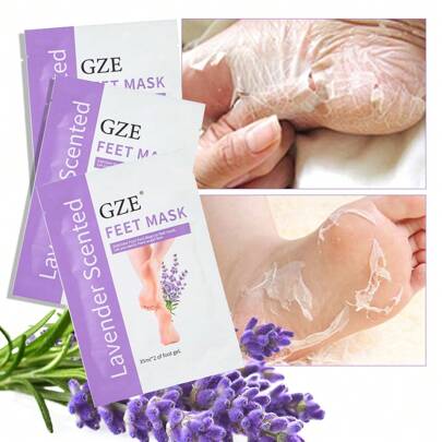 3 قطع قناع تقشير القدم، يزيل الندبات والجلد الميت، يجعل القدمين ناعمتين وناعمتين كالطفل - للجنسين (رائحة الخزامى)، مناسب للقدمين الجافة والمتشققة